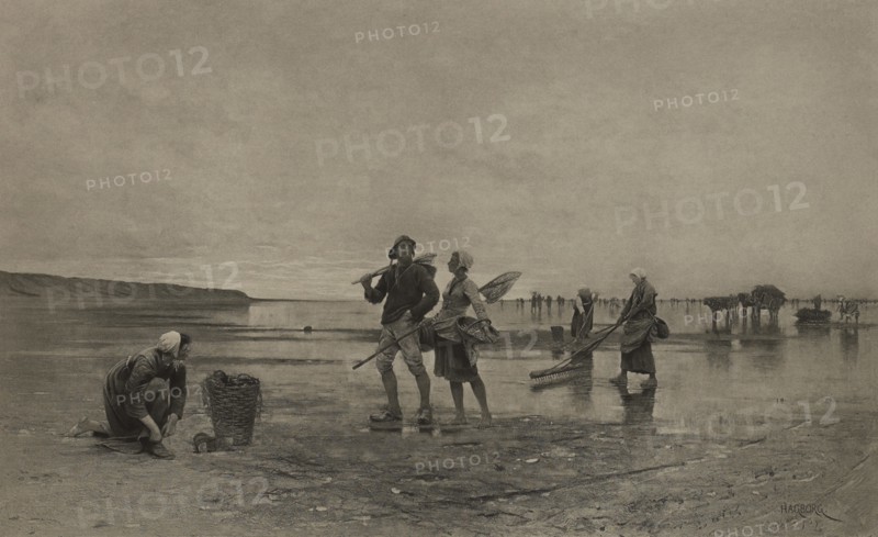 After High Tide in the Bay, Photogravure Print from the Original 1879 Painting by August Hagborg, The Masterpieces of French Art by Louis Viardot, Published by Gravure Goupil et Cie, Paris, 1882, Gebbie & Co., Philadelphia, 1883