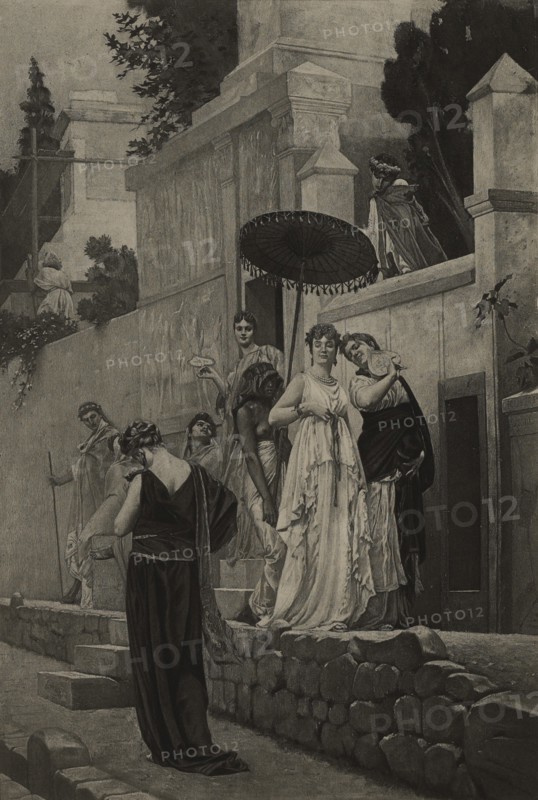 The Promenade in the Street of the Tombs, Pompeii, Photogravure Print from the Original Painting by Gustave Rodolphe Boulanger, The Masterpieces of French Art by Louis Viardot, Published by Gravure Goupil et Cie, Paris, 1882, Gebbie & Co., Philadelphia, 1883