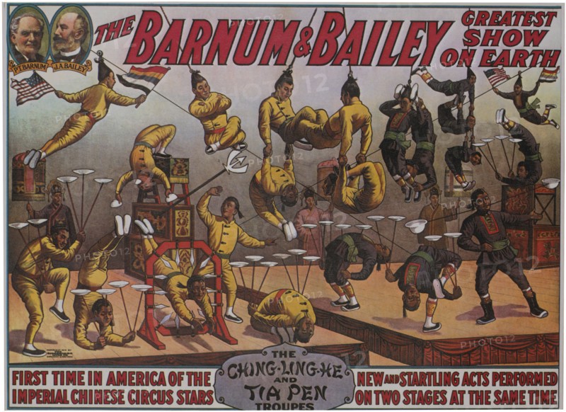 Barnum and Bailey Greatest Show on Earth, The Ching-Ling-He and Tia Pen Troupes, Circus Poster, 1914