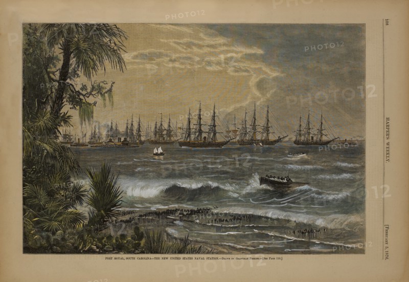 Port Royal, South Carolina, the New United States Naval Station, Drawn by Granville Perkins, Harper's Weekly, February 5, 1876