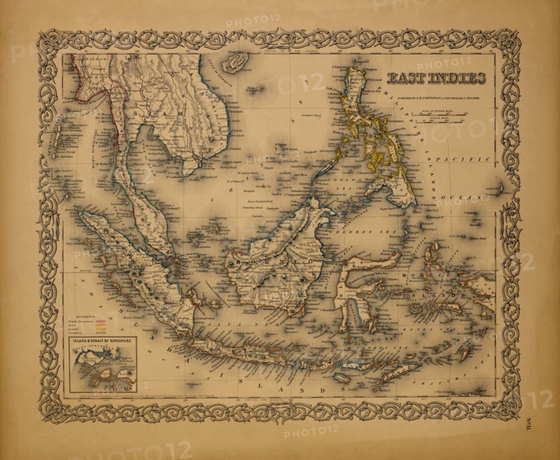 Map of East Indies, 1855