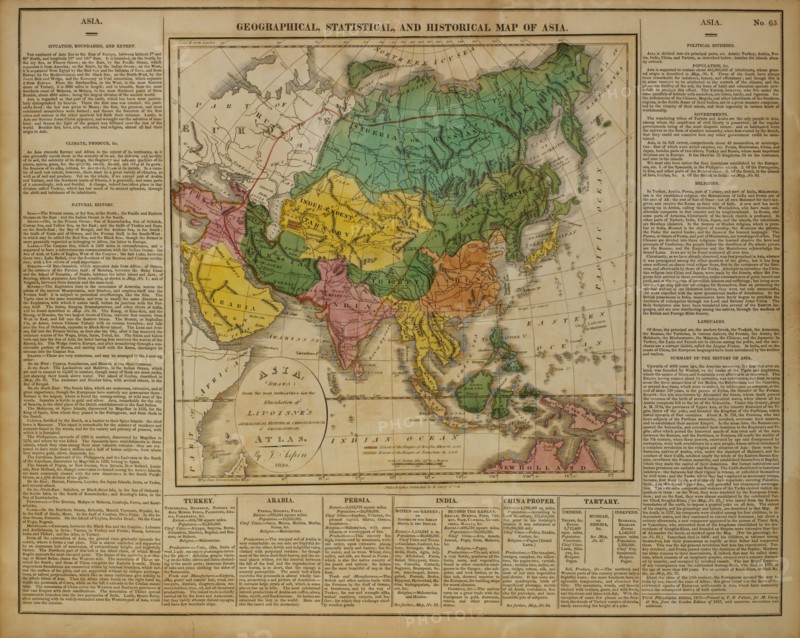 Geographical, Statistical and Historical Map of Asia, 1820