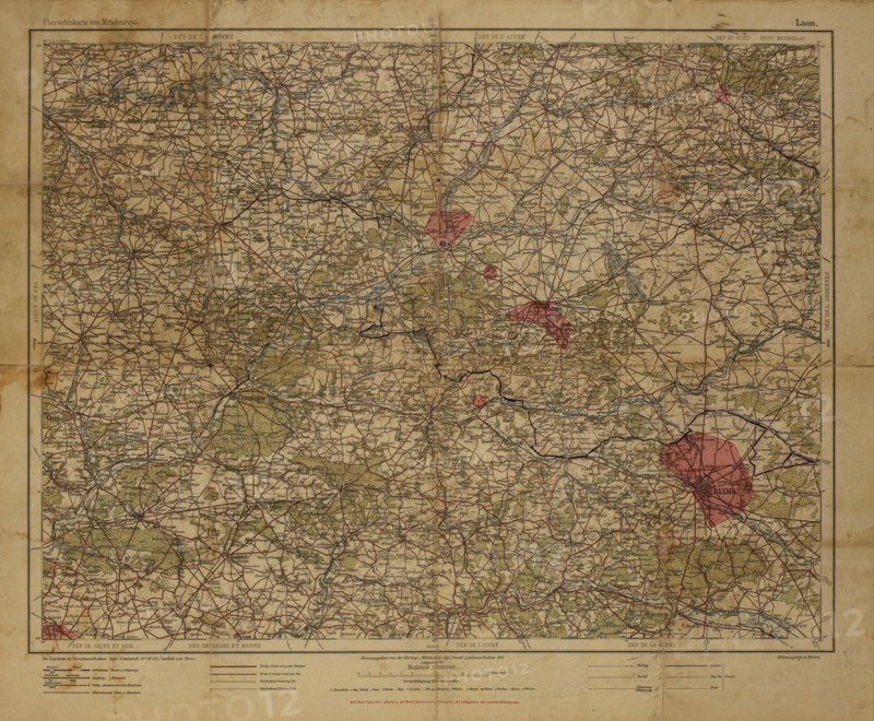 Ubersichtskarte von Mitteleuropa, Overview map of Central Europe, but Mainly showing Northeast France, 1912