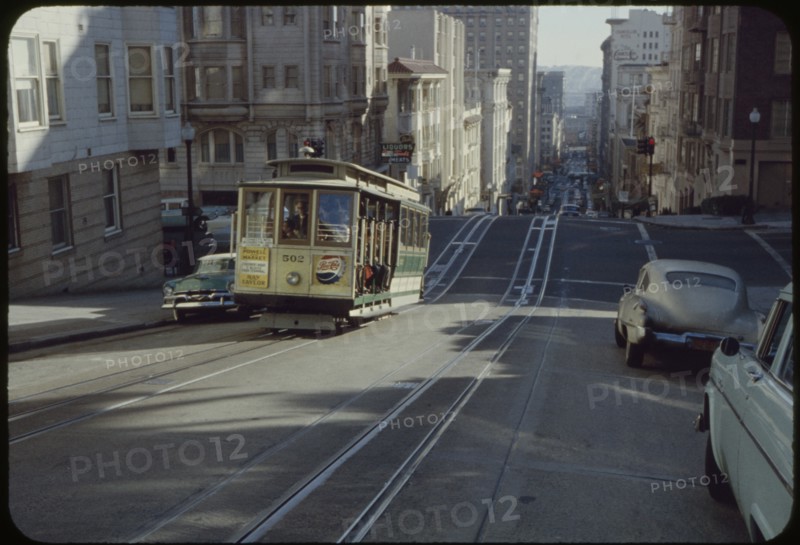 Street Scene with Cable Car, San Francisco, California, USA, 1957