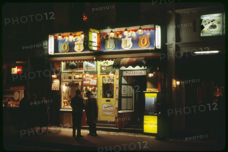 Italian Restaurant at Night, SoHo, London, England, UK, 1960