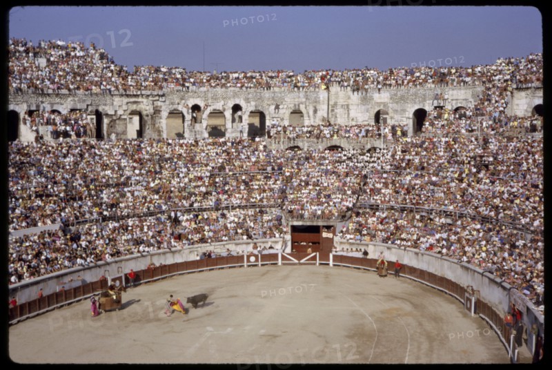 Bullfight and Arena, Nimes, France, 1961