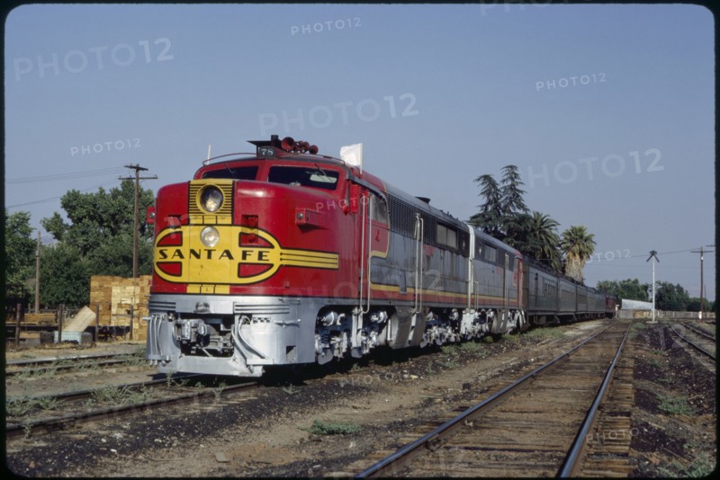 Santa Fe Diesel Locomotive Train, Cutler, California, USA, 1964