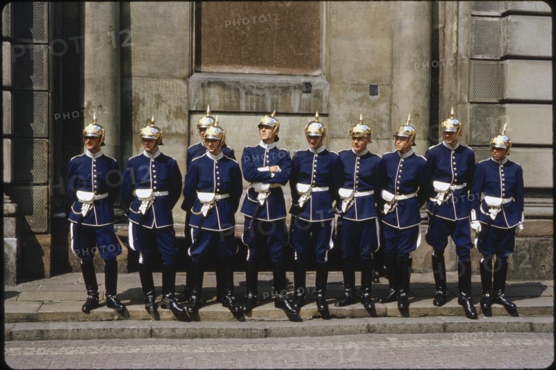 Portrait of Royal Guards at Royal Palace, Stockholm, Sweden, 1966