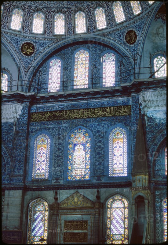 Stained Glass Windows, Blue Mosque, Istanbul, Turkey, 1965
