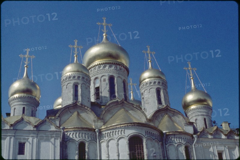 Gilded Onion Domes, Cathedral of the Annunciation, Moscow, U.S.S.R., 1958