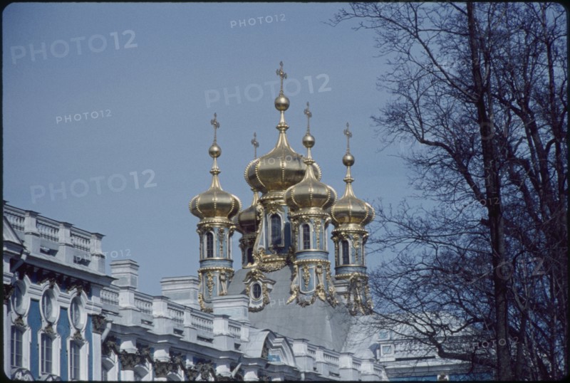 Gilded Onion Domes, Catherine Palace, Leningrad (St. Petersburg), U.S.S.R., 1958