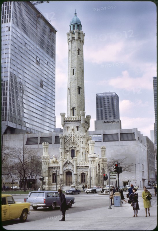 Water Tower, North Michigan Avenue, Chicago, Illinois, USA, 1972