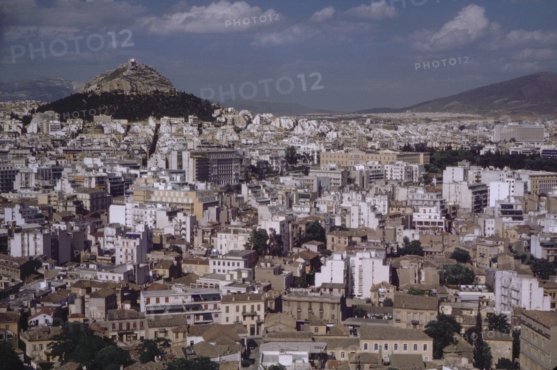 Cityscape with Mount Lycabettus in Background, Athens, Greece, 1962