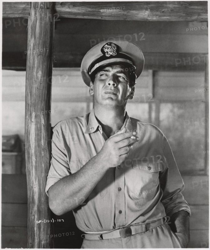 Victor Mature, on-set of the Film, "The SharkFighters", United Artists, 1956