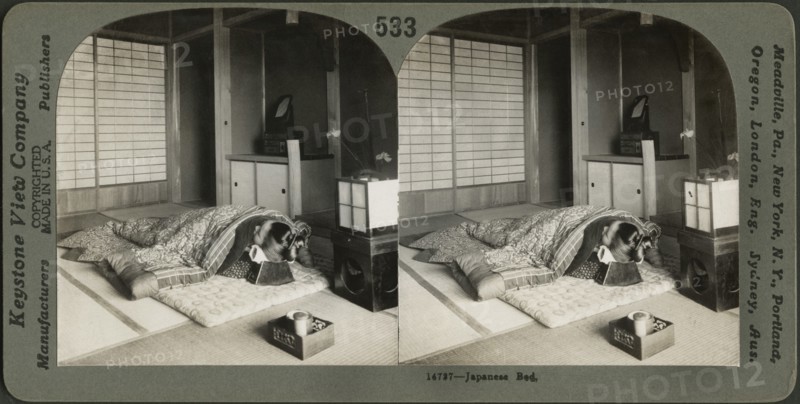 Japanese Bed, Stereo Card, Keystone View Company, 1905