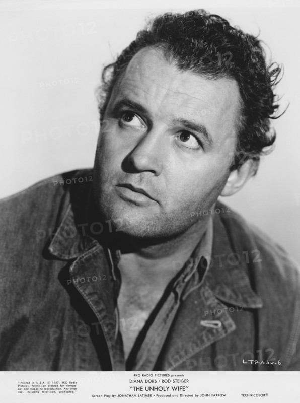 Rod Steiger, Publicity Portrait for the Film, "The Unholy Wife", RKO Radio Pictures distributed by Universal Pictures, 1957