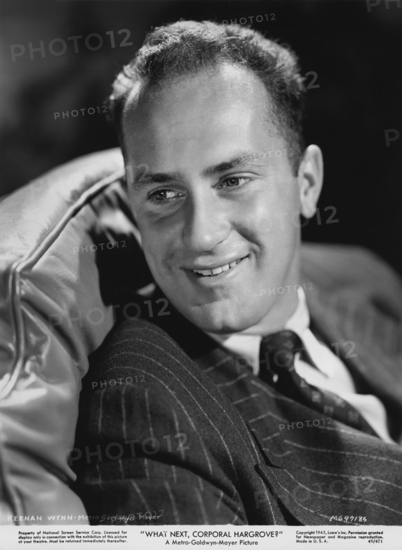 Keenan Wynn, Publicity Portrait, on-set of the Film, "What Next, Corporal Hargrove?", MGM, 1945