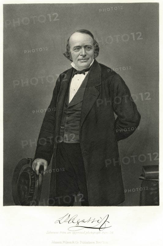 Louis Agassiz (1807-73), Swiss-American Biologist and Geologist, Three-Quarter Length Portrait, Engraving