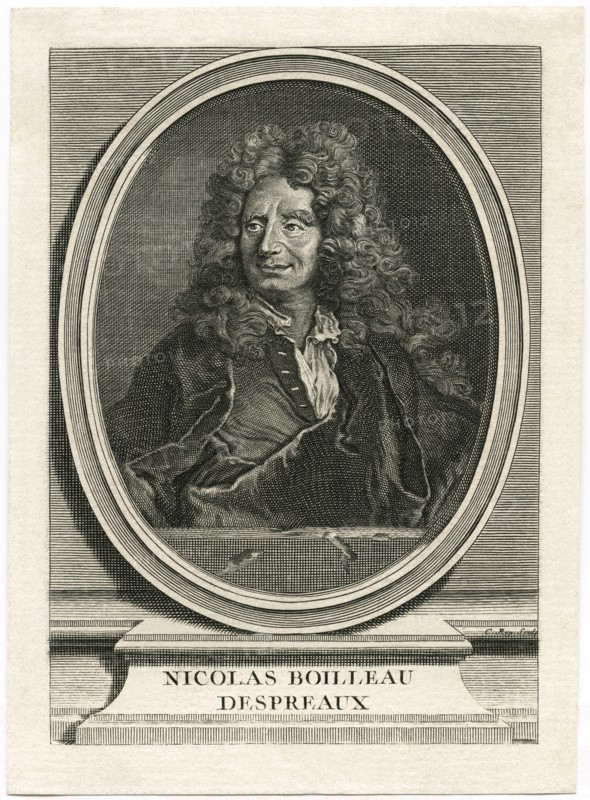 Nicolas Boileau-Despreaux (1636-1711), French Poet and Critic, Head and Shoulders Engraving