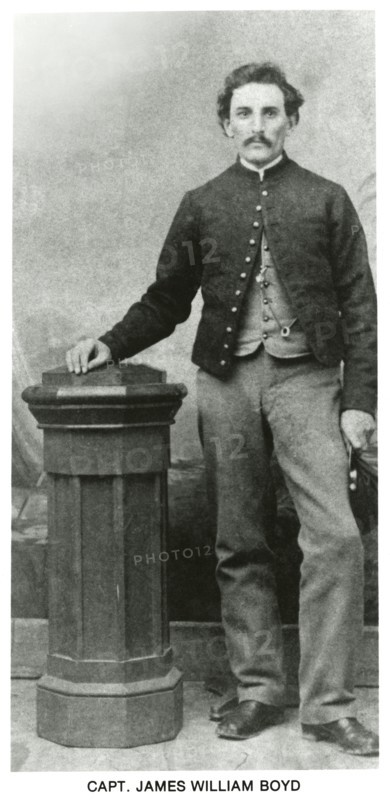 Captain James William Boyd (1822-1866), Confederate States of America Military Officer, who was Alleged in a Conspiracy Theory to have been Killed in Place of John Wilkes Booth, the Assassin of U.S. President Abraham Lincoln, Full-Length Portrait, early 1860's