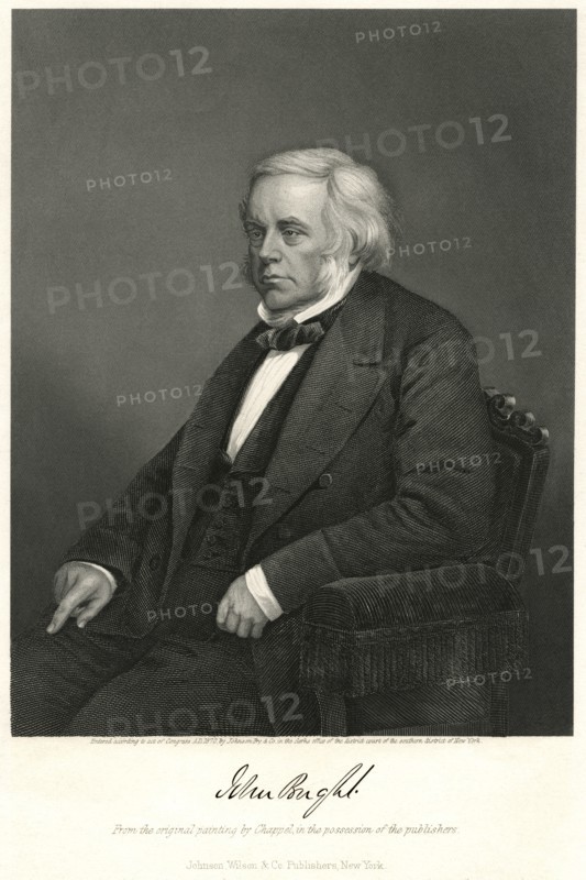 John Bright (1811-89), British Politician and Orator, Engraving from an Original Painting by Alonzo Chappel, 1870