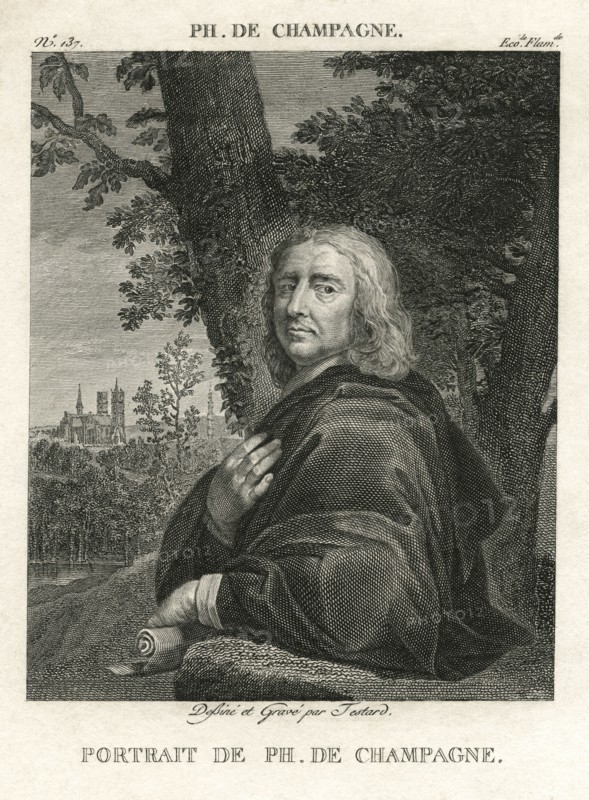 Philippe de Champaigne (1602-1674), French Baroque Era Painter, Engraving