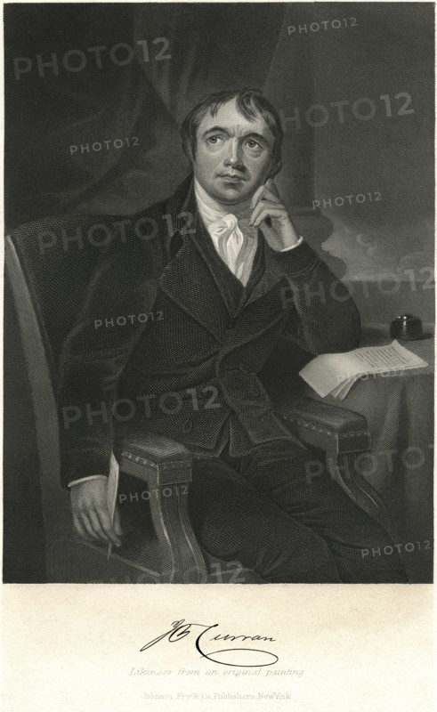 John Philpot Curran (1750-1817), Irish Statesman and Orator, Engraving from an Original Painting