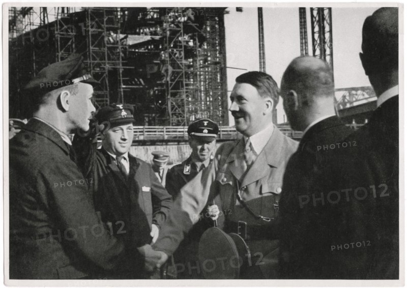 Adolf Hitler visiting the Blohm and Voss Shipyard, Hamburg, Germany, 1934