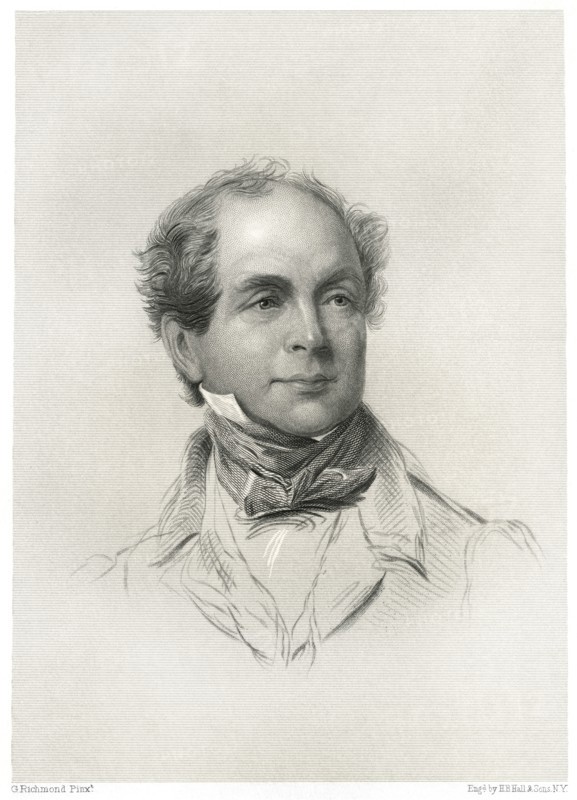 Thomas Moore (1779-1852), Irish Poet, Songwriter and Entertainer, Head and Shoulders Portrait, Engraving by H.B. Hall & Sons, 1876
