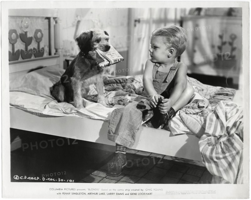 Larry Simms, on-set of the Film, "Blondie", Columbia Pictures, 1938