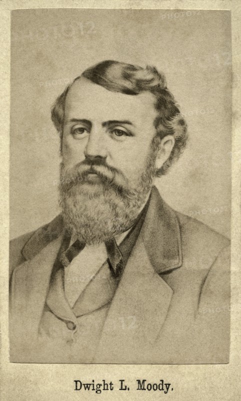Dwight L. Moody (1837-99), American Evangelist and Publisher, Founder of the Moody Church, Head and Shoulders Portrait