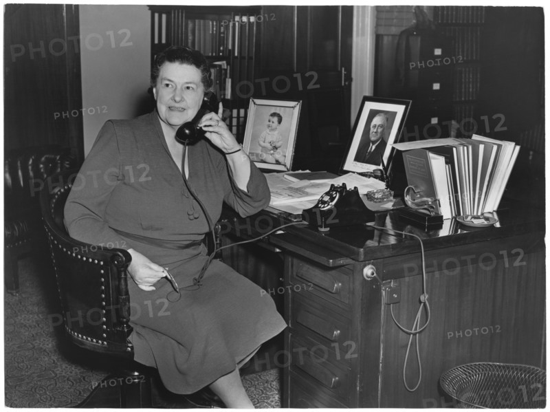 Mary Teresa Norton, 1st Woman from Democratic Party Elected to Congress, Portrait Seated at Desk, Washington DC, USA, 1943