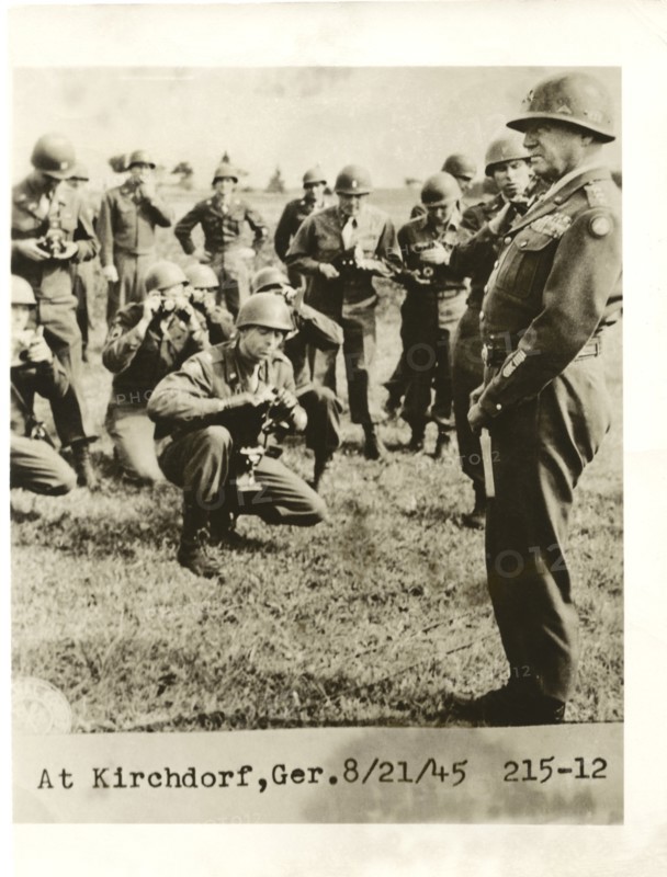 U.S. General George Patton with Troops, Kirchdorf, Germany, August 21, 1945