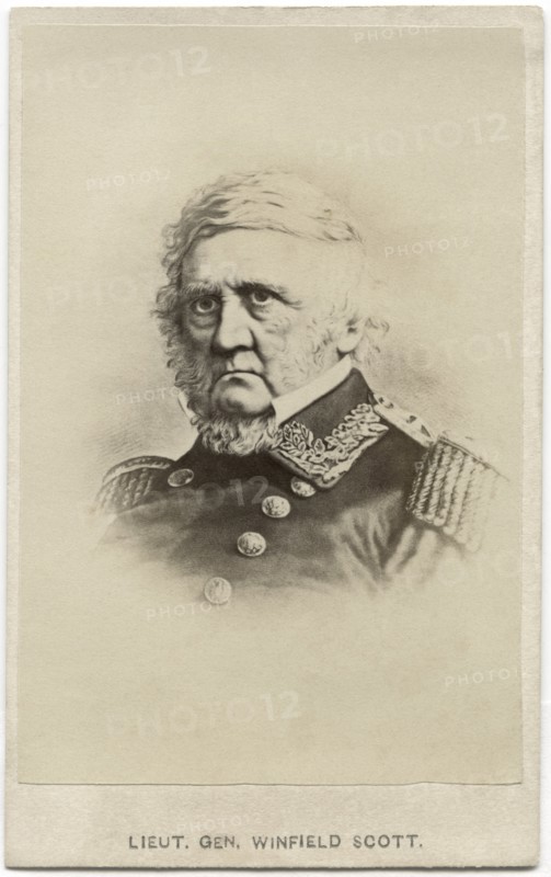 Winfield Scott (1786-1866), U.S. Army General, Serving on Active Duty as General longer than anyone in U.S. History, Portrait, 1860's