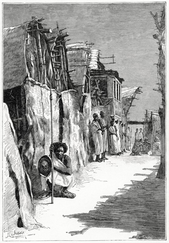 Street in Berbera, Somalia, Illustration, Harper's Monthly Magazine, 1879