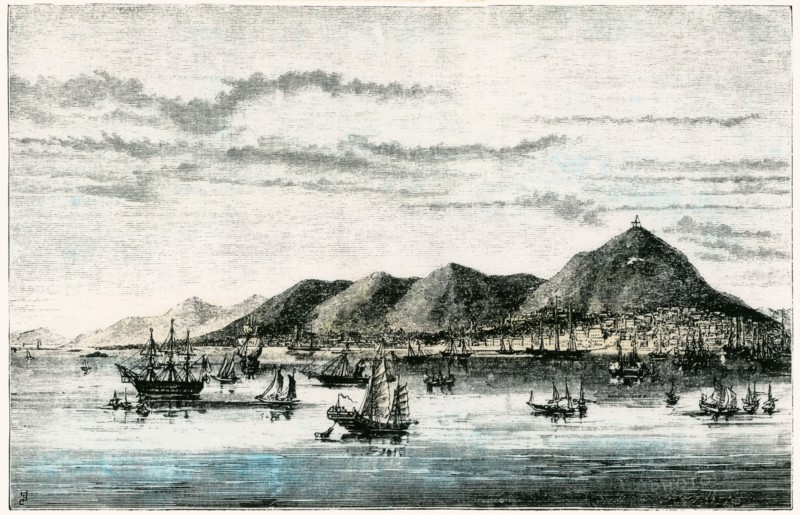 Hong Kong, Illustration, Hand-Colored by Arthur B. Brown, Harper's Monthly Magazine, 1873