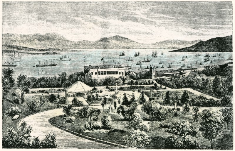 Hong Kong, Illustration, Hand-Colored by Arthur B. Brown, Harper's Monthly Magazine, 1879