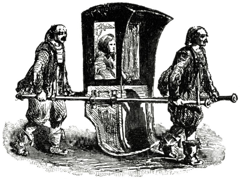 Palanquin, Scutari Municipality of Istanbul, Turkey, Illustration, Classical Portfolio of Primitive Carriers, by Marshall M. Kirman, World Railway Publ. Co., Illustration, 1895