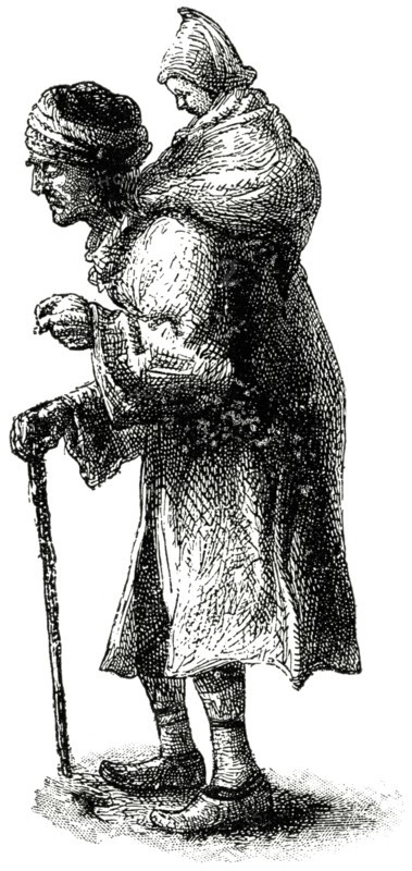 Blind Beggar, Constantinople, Turkey, Illustration, Classical Portfolio of Primitive Carriers, by Marshall M. Kirman, World Railway Publ. Co., Illustration, 1895