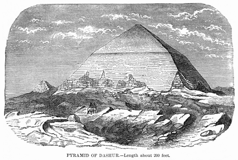 Dashur Pyramid, Illustration, Cyclopaedia of Universal History, Volume 1, The Ancient World, by John Clark Ridpath, the Jones Brothers Publishing Company, 1885