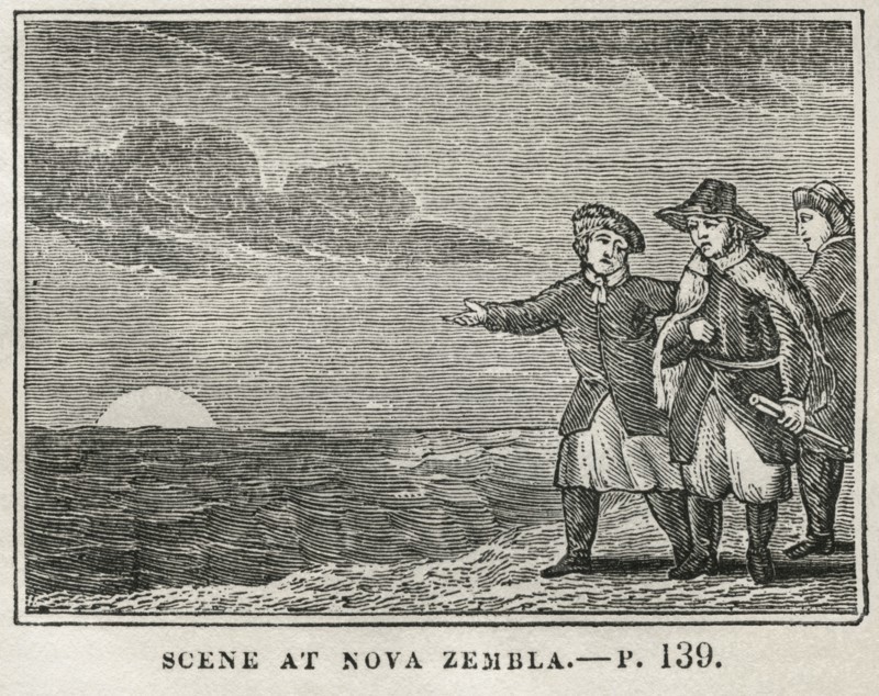 Scene at Nova Zembla, Illustration from the Book, Historical Cabinet, L.H. Young Publisher, New Haven, 1834
