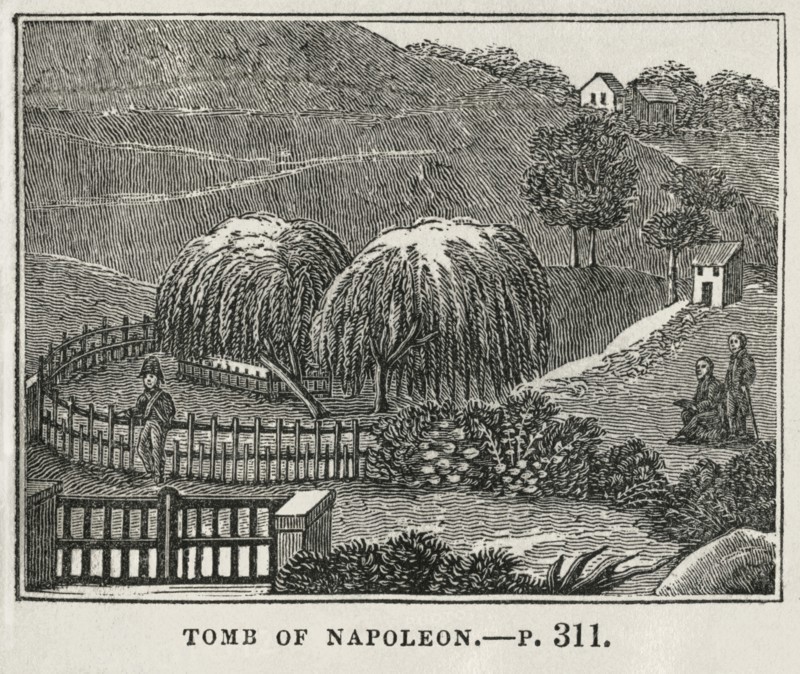 Tomb of Napoleon, St. Helena, Illustration from the Book, Historical Cabinet, L.H. Young Publisher, New Haven, 1834