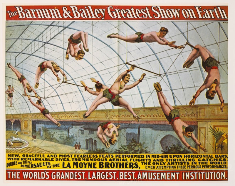 The Barnum & Bailey Greatest Show on Earth, The World's Grandest, Largest, Best Amusement Institution, La Moyne Brothers, Circus Poster, Lithograph, 1891