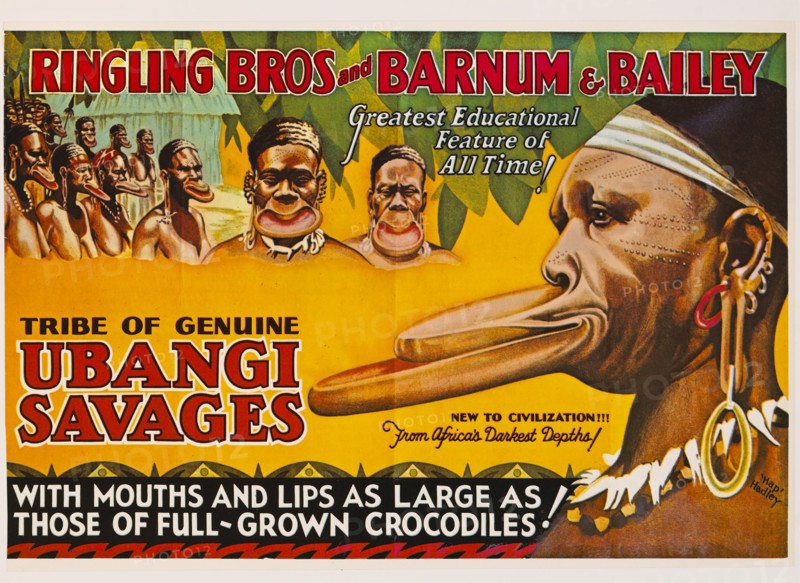 Ringling Bros and Barnum & Bailey, Tribe of Genuine Urbangi Savages, Circus Poster, Lithograph, 1931
