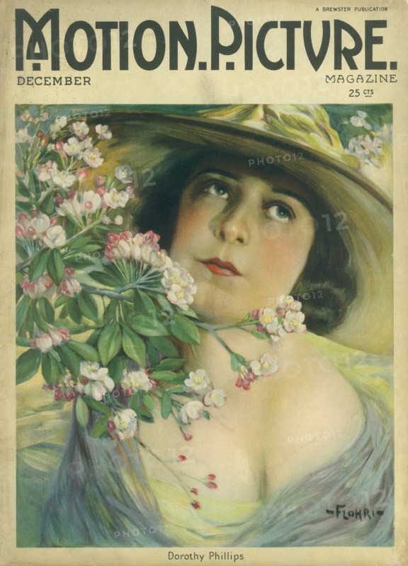 Actress Dorothy Phillips, Motion Picture Magazine Cover by Emil Flohri, December 1921