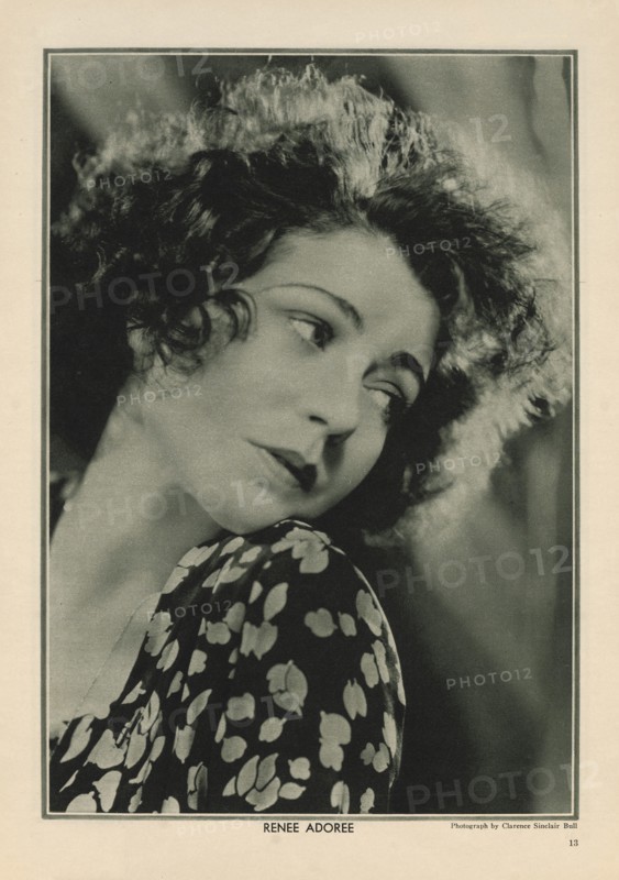 Actress Rene Adoree, Publicity Portrait inside The New Movie Magazine, May 1930