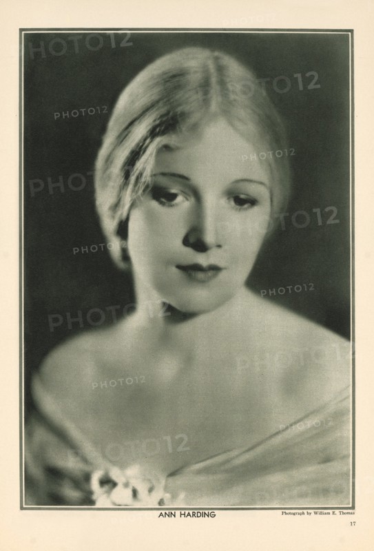 Actress Ann Harding, Publicity Portrait inside The New Movie Magazine, May 1930