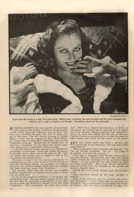 Actress Joan Crawford, Publicity Portrait inside The New Movie Magazine, May 1930