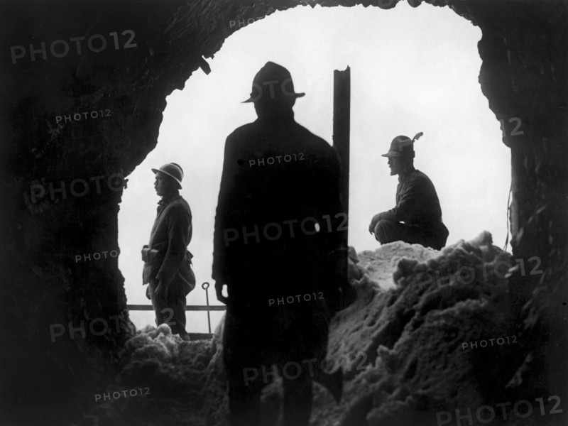 Silhouette of Three Soldiers, on-set of the Film, "The Doomed Battalion", Universal Pictures, 1932
