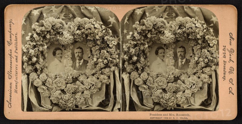 President and Mrs. Roosevelt, Stereo Card, R. Y. Young, American Stereoscopic Company, 1902